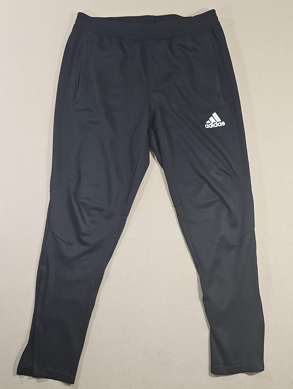 adidas Black Track Joggers with White Logo